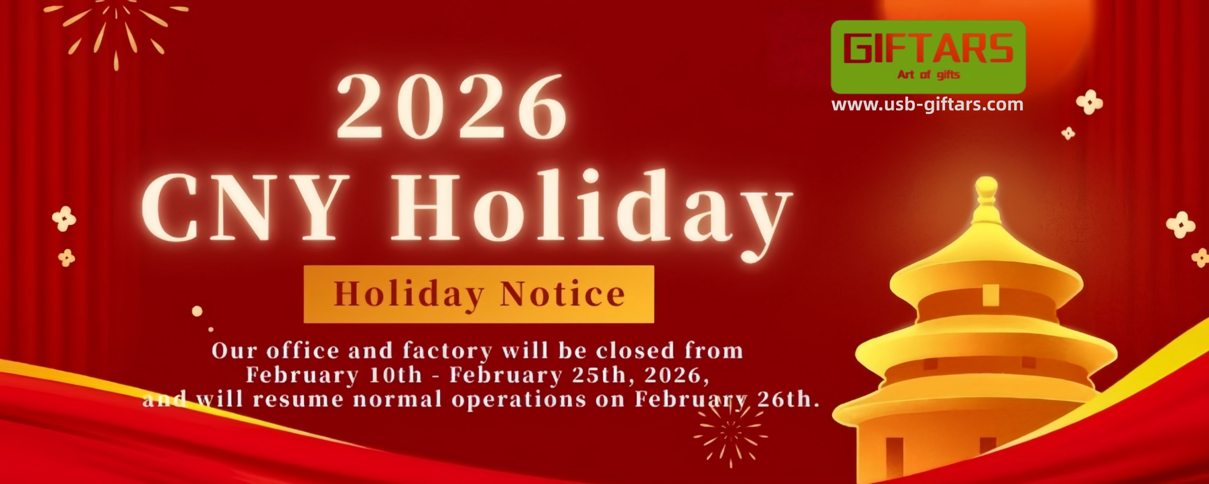 Holiday Notice – Happy Chinese New Year 2026