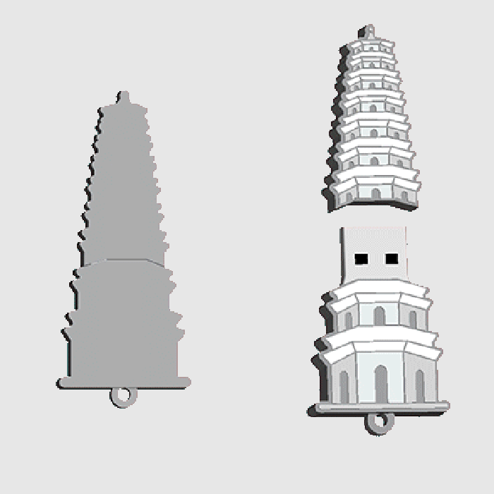 2D 3D Custom USB Flash Drive  - Building